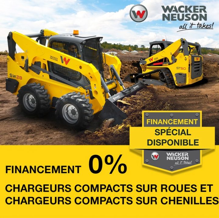 Financement 0% – Chargeurs compacts sur roues et chenilles Wacker Neuson