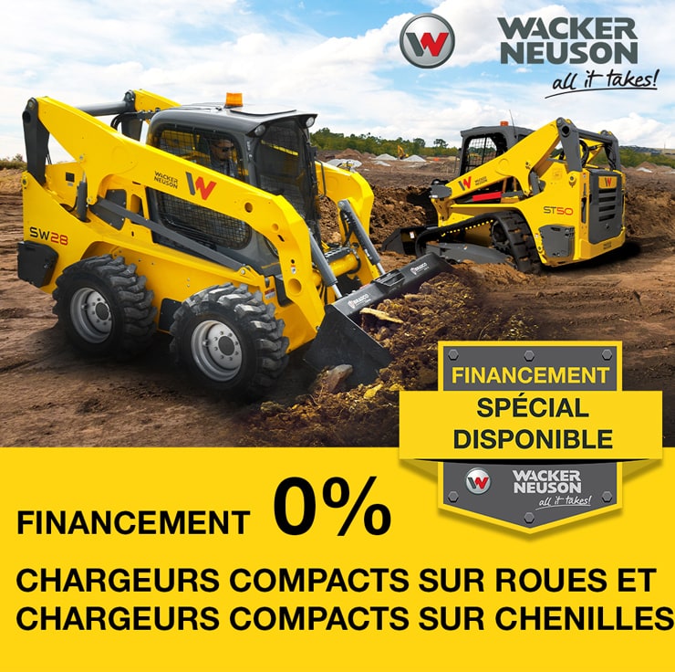Financement 0% – Chargeurs compacts sur roues et chenilles Wacker Neuson