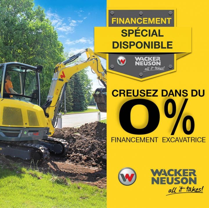 Creusez dans du 0 % Financement Excavatrice Wacker Neuson